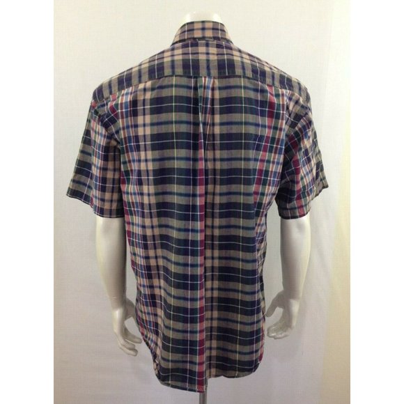 Mickey Inc. Men's Plaid Button Down Cotton Short Sleeve Casual Shirt XL - Picture 4 of 6